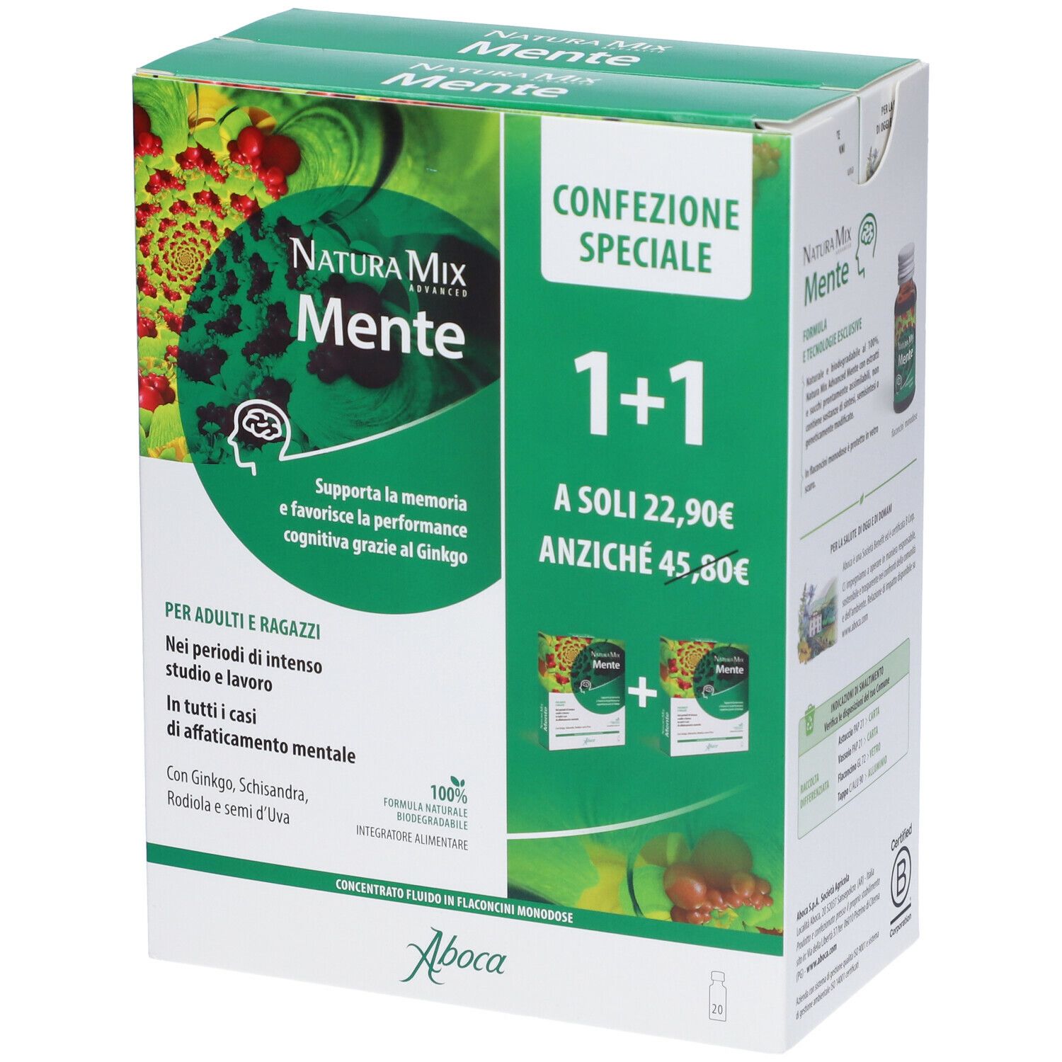 Aboca Natura Mix Advanced Mente Flaconcini Confezione Speciale