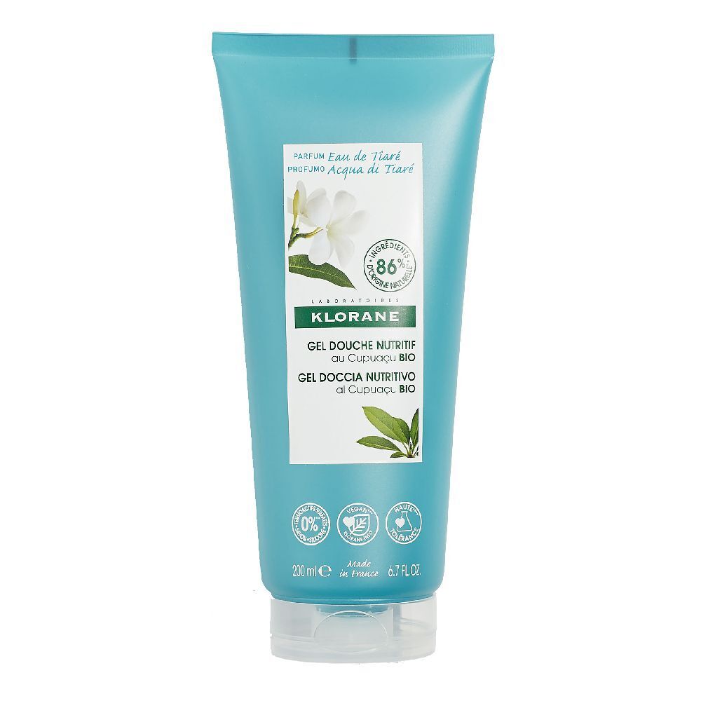 KLORANE Gel doccia nutritivo al burro di Cupuacu BIO  Eau de Tiare