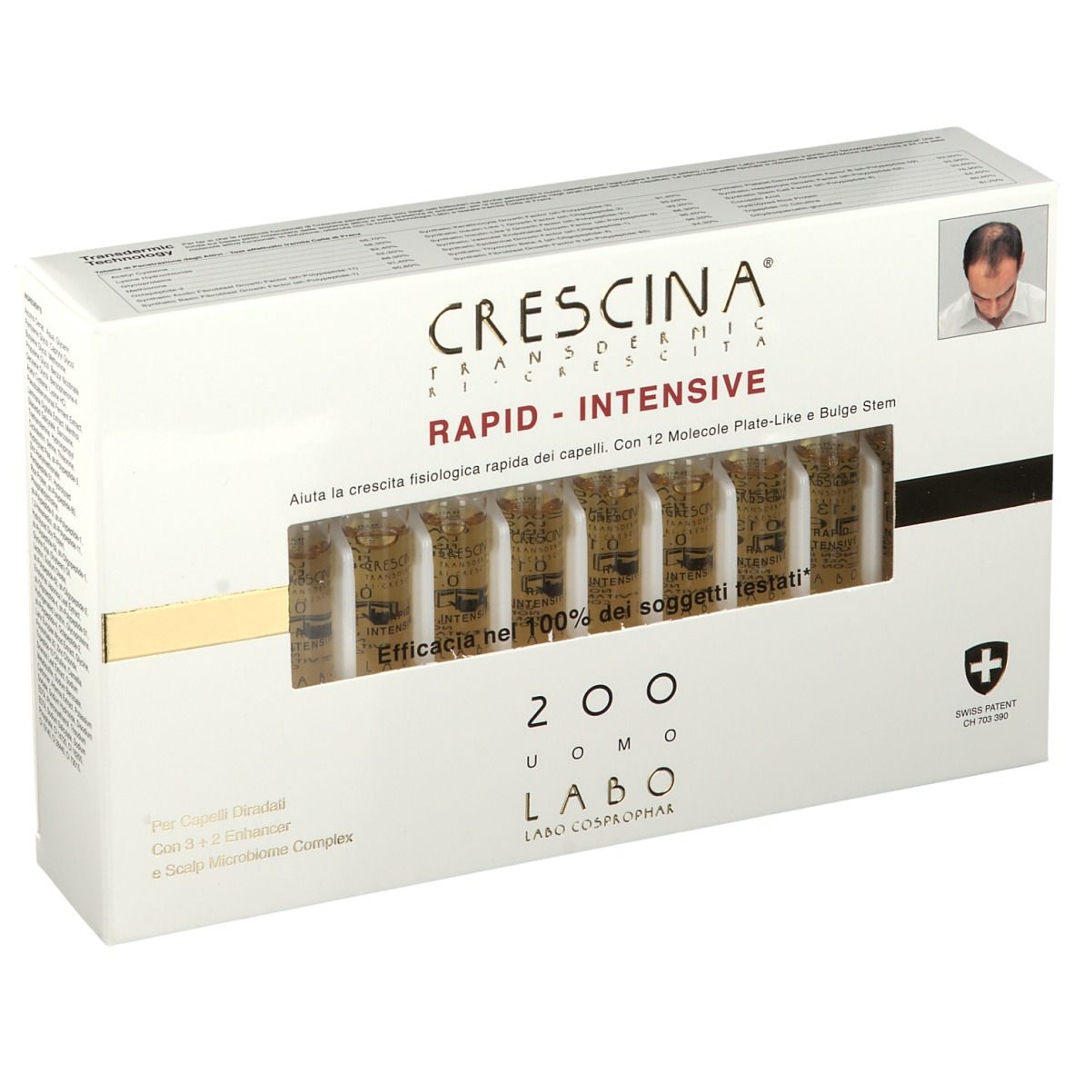 CRESCINA® 200 Uomo Labo Transdermic Ri-crescita Rapid-intensive
