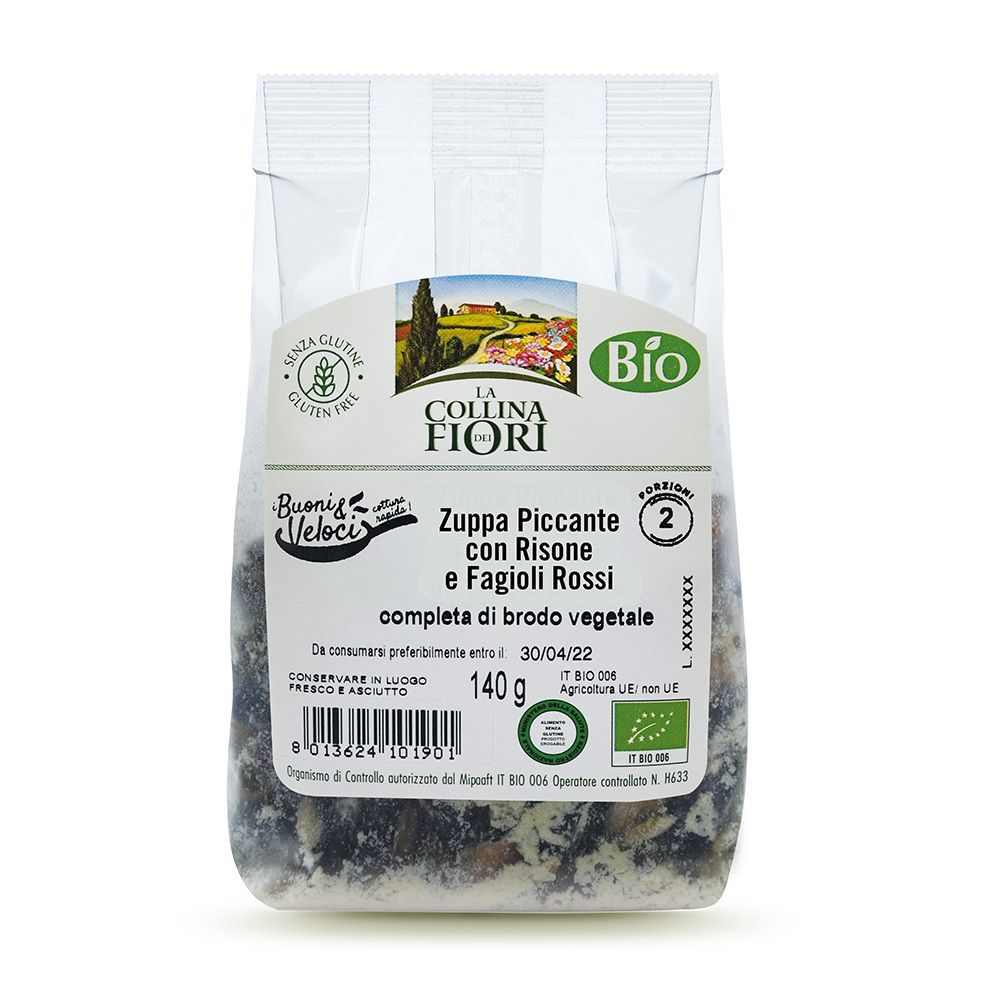 La Collina dei Fiori Zuppa Piccante con Risone e Fagioli Rossi Senza Glutine
