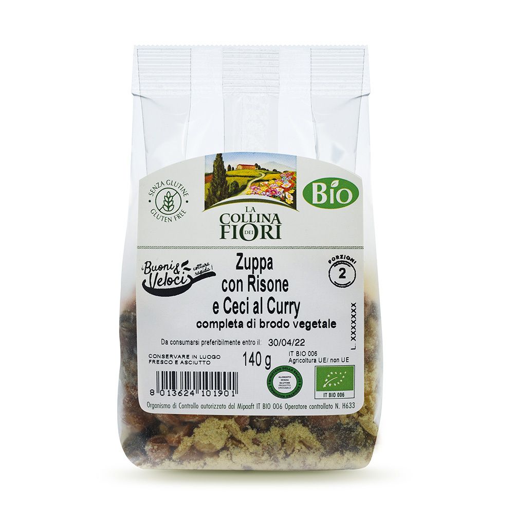 La Collina dei Fiori Zuppa con Risone e Ceci al Curry Senza Glutine
