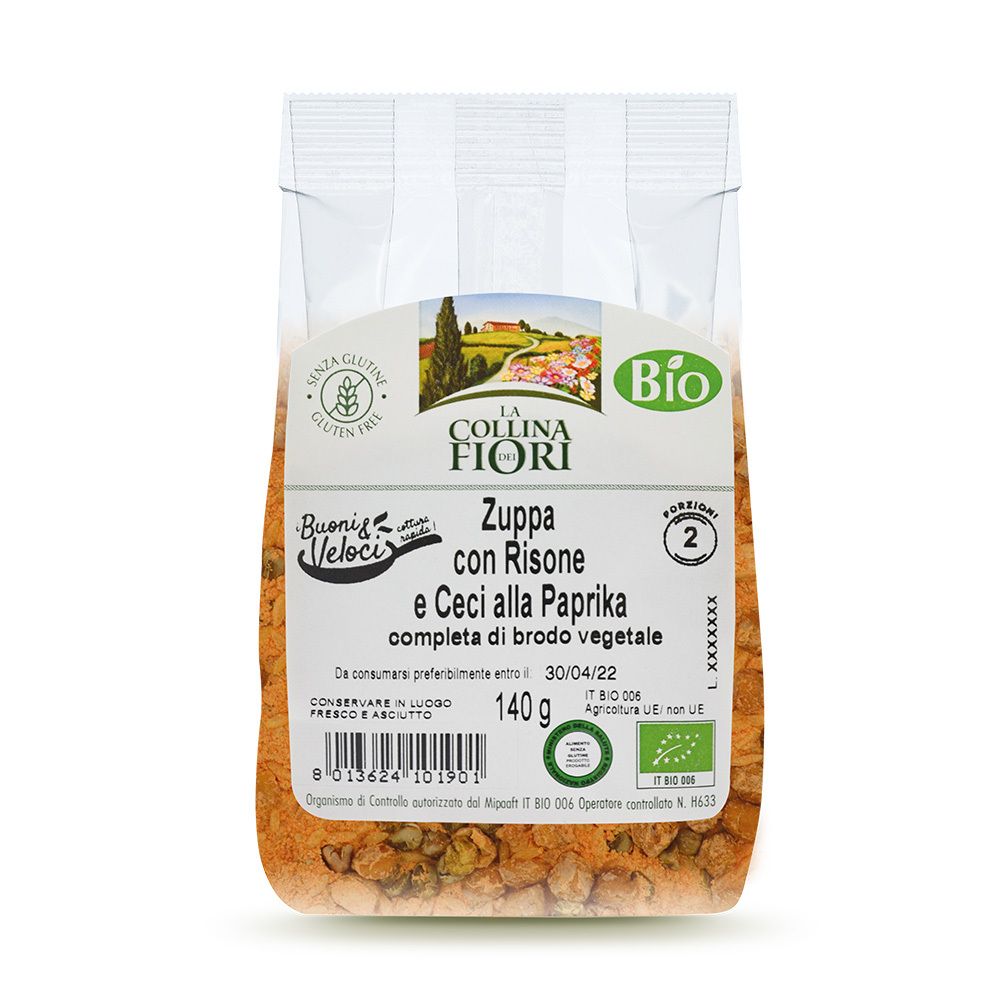 La Collina dei Fiori Zuppa con Risone e Ceci alla Paprika Senza Glutine