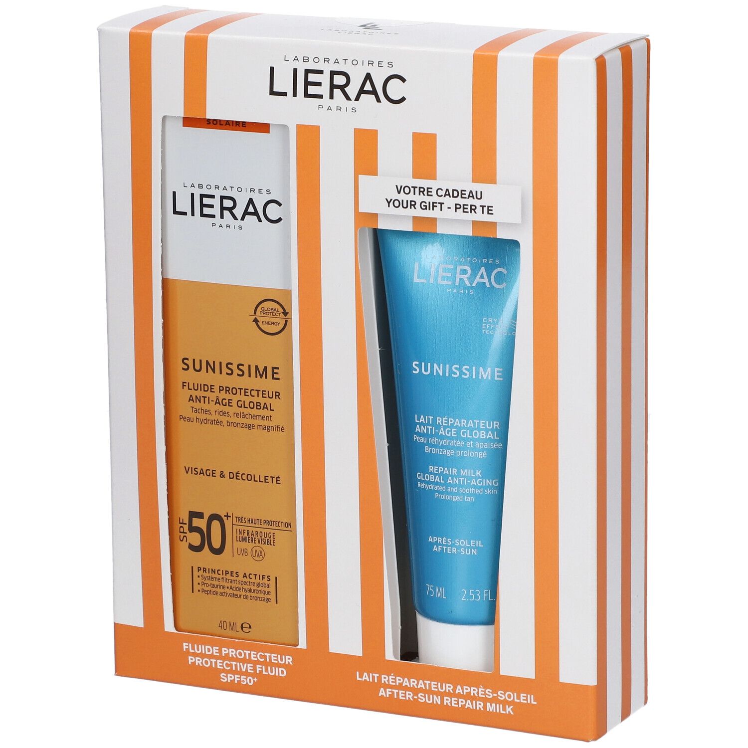 LIERAC Sunissime Fluido Protettore SPF 50+ con Latte Riparatore