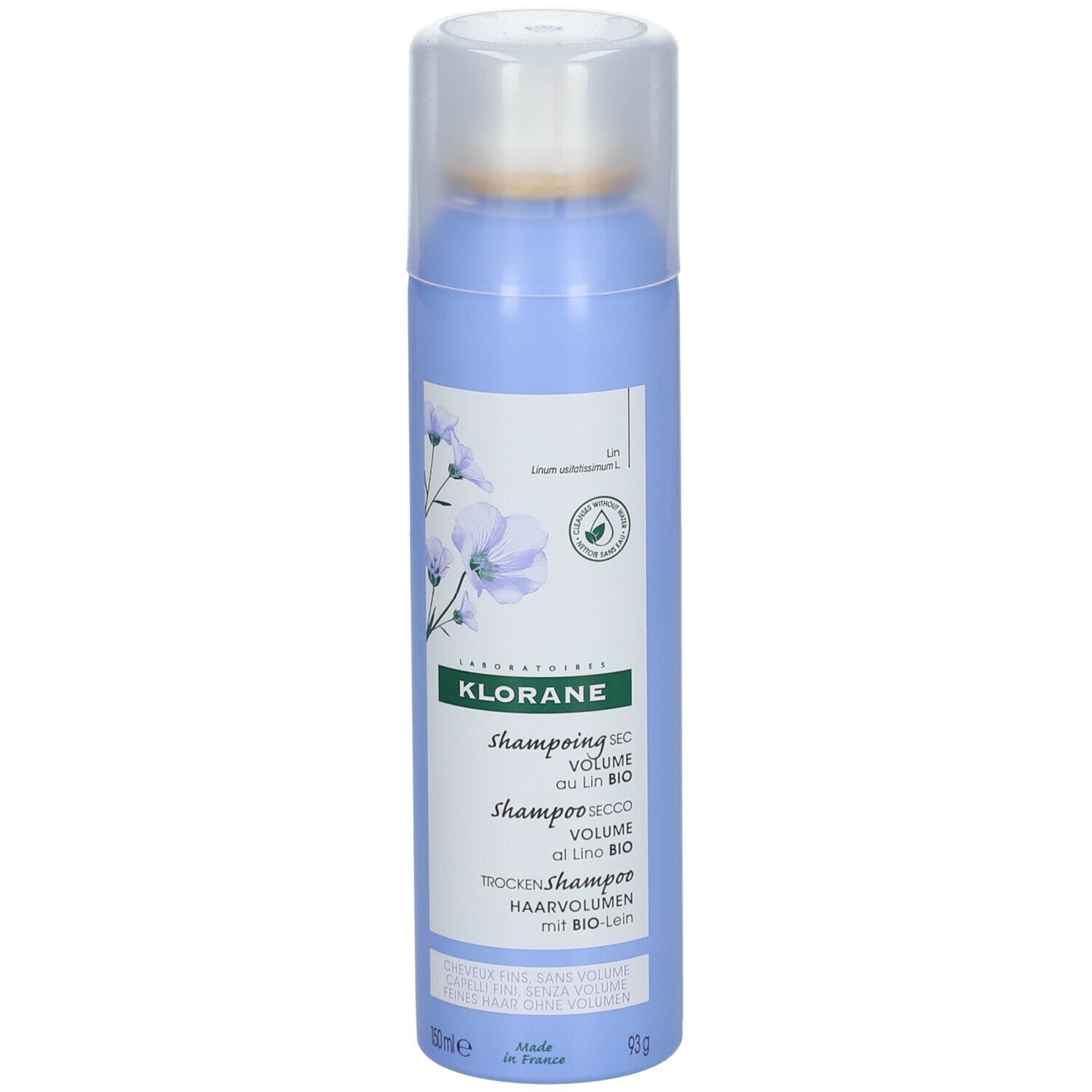 KLORANE Shampoo Secco Volume al Lino BIO