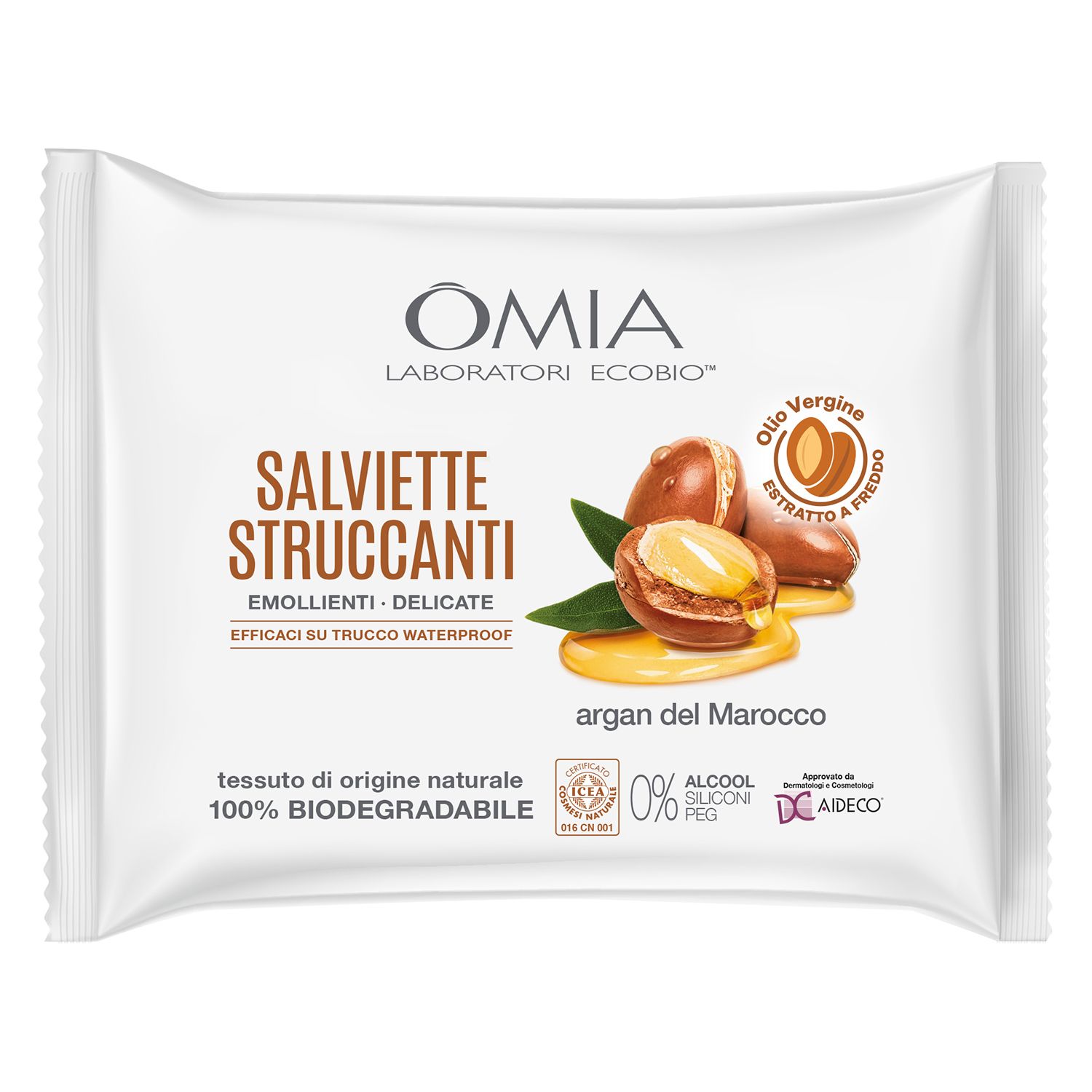 OMIA ECOBIO Salvietta Struccante Viso Argan